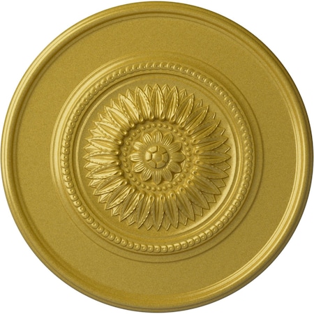 Ekena Millwork Large Floral Ceiling Medallion, Hand-Painted Rich Gold, 41 1/8"OD x 2 1/2"P CM41FLRGS